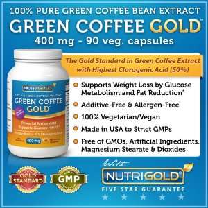  100% Pure Green Coffee Bean Extract, 400 mg, 90 Veg. Capsules 