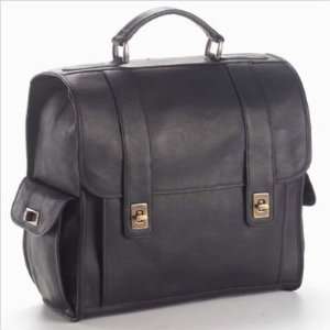  Clava Leather 3300BLK Vachetta Turnlock Backpack in Black 