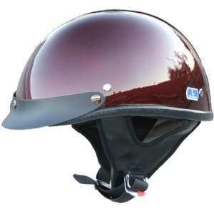 Motorcycle helmet Beanie half Helmets Fiber Glass DOT Burgunday  