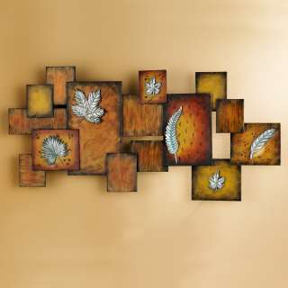 Leaves 3D Abstract Wall Art Metal Panel 40 Home Accent Decor SEI 