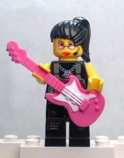 NEW Lego Minifig   Custom Detailed PINK ELECTRIC GUITAR  