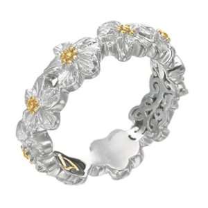 Delatori Sterling Silver with 18kt Gold Plated Accents Floral Wreath 
