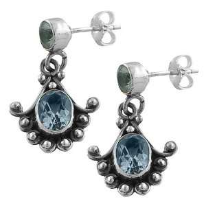   Ct. Blue Topaz Sterling Silver Dewdrop Dangle Earrings Jewelry