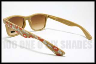 VAMPIRE Design Printed Sunglasses Skateboard Retro 80s BROWN  