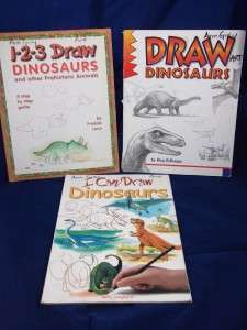 How To Draw Book Set 3 Art Class Books Drawing Dinosaurs & Prehistoric 