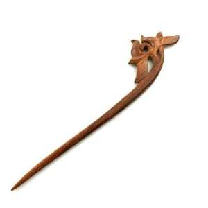  Handmade Mahogany Rosewood Carved Hair Stick Chinese Redbud 7 inches