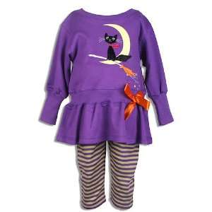  Le Top Infant Toddler Girls Purple Halloween Cat Outfit 