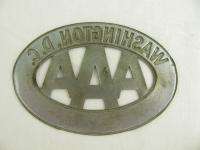 Vintage AAA License Plate Topper Emblem Washington DC  