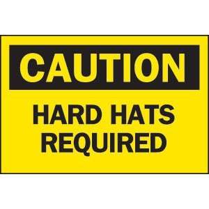  Caution Hard Hats Required Alert Sign