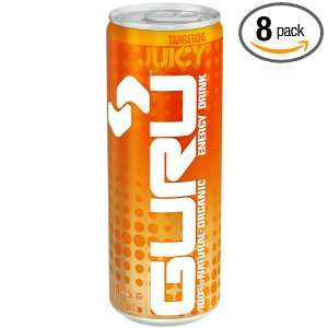 Guru Energy Drink Juicy/Tangerine(100% Organic),12 Ounces (Pack of 8 