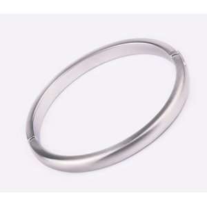  Stainless Steel Hinged Rounded Bangle Size Medium Jewelry