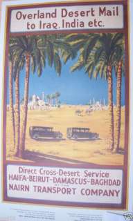 BRITISH OVERLAND MAIL DESERT TRANSPORT COMPANY POSTER  