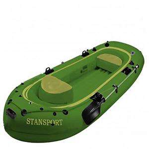 STANSPORT WATERFOWL 11, 6 MAN INFLATABLE BOAT GREEN WITH MOTOR MOUNTS 