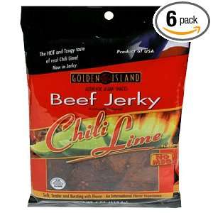 Golden Island Chili Lime Beef Jerky, 4 Ounce Unit (Pack of 6)