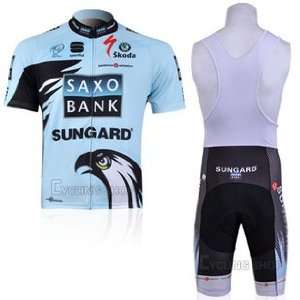  The hot new model SAXO BANK White short sleeve jersey suit 