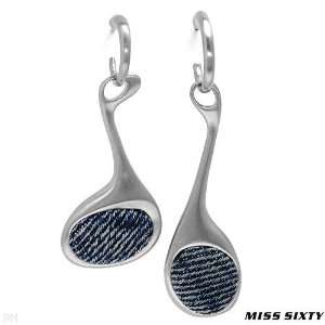 MISS SIXTY Made in Italy Elegant Earrings in Blue Denim and Stainless 