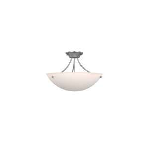   Marlow 3 Light Semi Flush Mount in Matte Nickel with Soft White glass