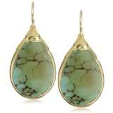 devon leigh nature s wonders aqua turquoise in 24k gold foil earrings 