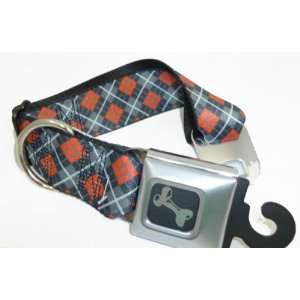  Red Argyle Seat Belt Buckle Dog Collar 1.5 18 32 Pet 