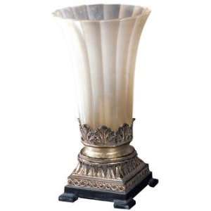   Fluted Glass Hurricane Uplight Table Torchiere Lamp