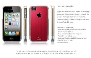   Linear Blitz Series Metal Back Cover Case [RED] for Apple iPhone 4S