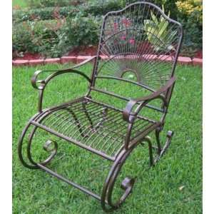  International Caravan Sun Ray Wrought Iron Rocking Chair 