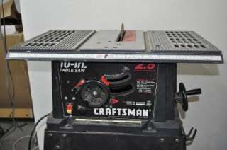 CRAFTSMAN 2.5 HP 10 INCH TABLE SAW WITH STAND Item #3450  