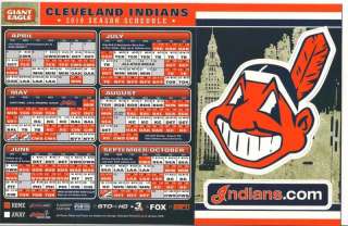 2010 Cleveland Indians MLB baseball Magnetic Schedule  