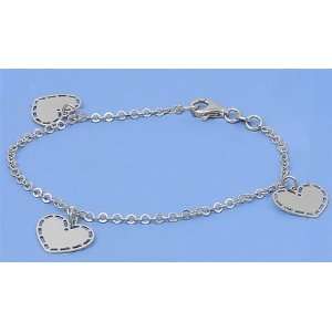 Sterling Silver (.925) Italian Charm Bracelet with Butterflies 