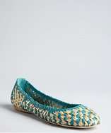 Sigerson Morrison teal woven leather