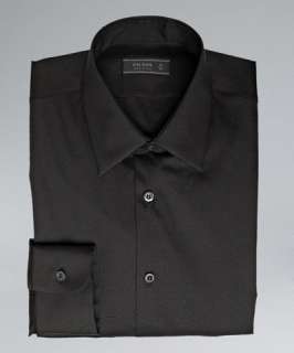 Prada black poplin point collar dress shirt