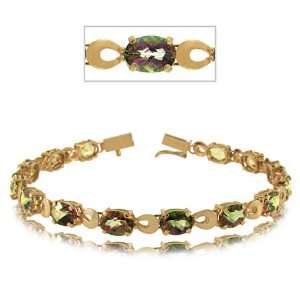   Fire Topaz Bracelet NEW 14K Yellow Gold Links GEMaffair Jewelry