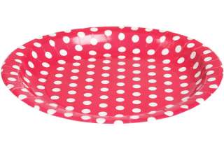 Pack of 6 Red White Spotty Paper Plates Party Picnic  