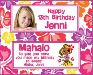 12 Personalized Birthday Luau Candy Wrappers  