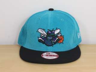 New Era Hat Cap Snapback Corduroy Charlotte Hornets Aqua Blue Purple 