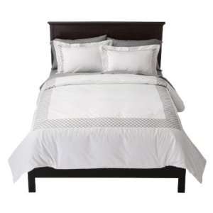   and Sham Set White & Silver Color Oversized King Size
