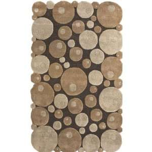  Hand Tufted Wool Area Rug Modern Brown 8x10 Bubbles 