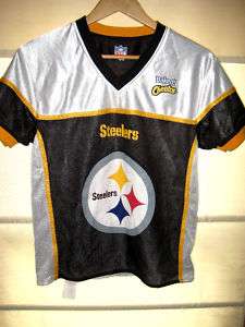   STEELERS FLAG FOOTBALL REVERSE S/S JERSEY GOOD NFL FOR HER TOO S