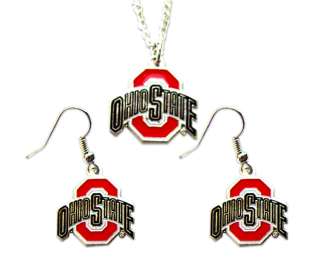   Buckyes Necklace and Dangle Earring Charm Set NFL 763264200004  