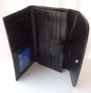 GENUINE STINGRAY Skin Leather Purse Wallet Clutch Black  
