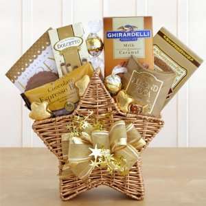 Golden Star Gourmet Chocolate Candy and Cookies Holiday Gift Basket