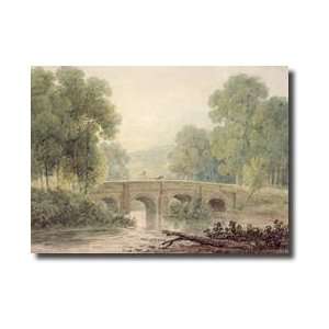 Woody Landscape With A Stone Bridge Over A River Giclee Print  