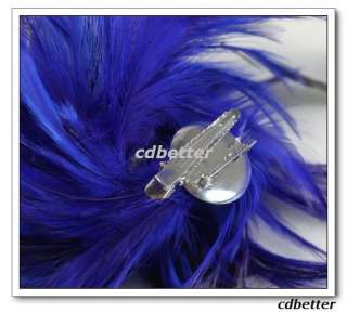   Color Manual Layered Feather Quality Brooch Pin/ Hair Clip Headdress