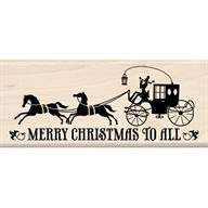 Inkadinkado rubber stamp Christmas Horse Buggy Merry  