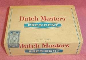 Vintage Dutch Masters President 50 Count Cigar Box Consolidated Cigar 