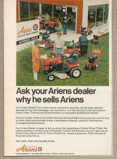 1975 Vintage Ad Ariens Tractors,Tillers,Riding Lawn Mowers Brillion,WI 