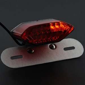  Silver Bracket 12V LED Amber Red Motorcycle Brake Tail Light 
