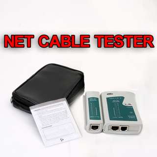 RJ45 RJ11 Cat 5 Cat 6 Cable Network LAN Cable Tester + Leather Case