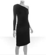 Suzi Chin black jersey one shoulder dress style# 315641101