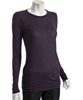 Vince berry pima cotton raw edge long sleeve t shirt   up to 